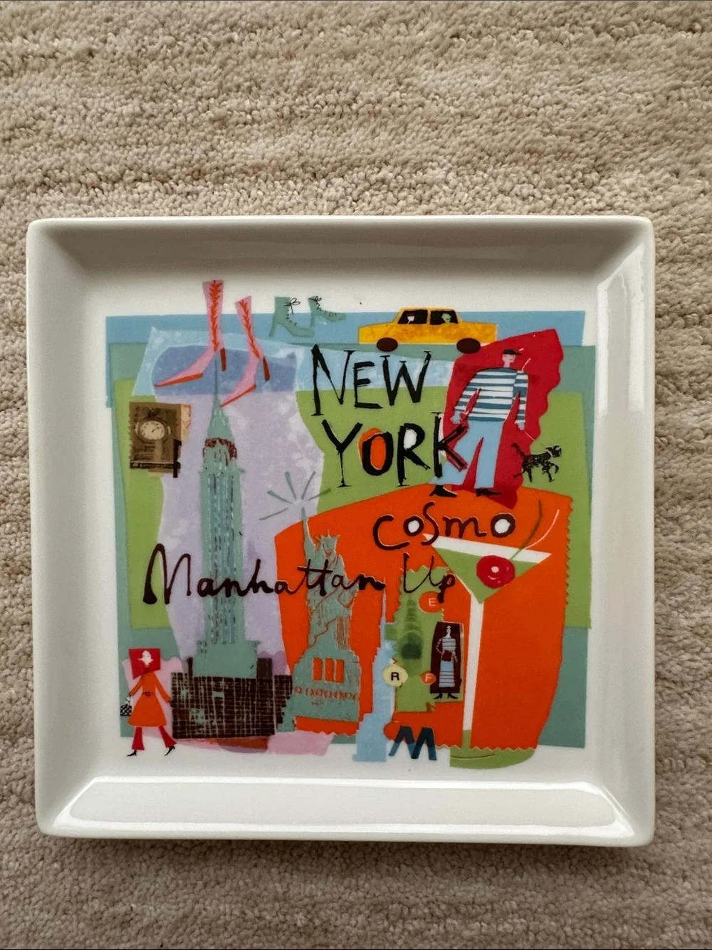 Set of 6 Crate&Barrel Travel World City appetizer plates